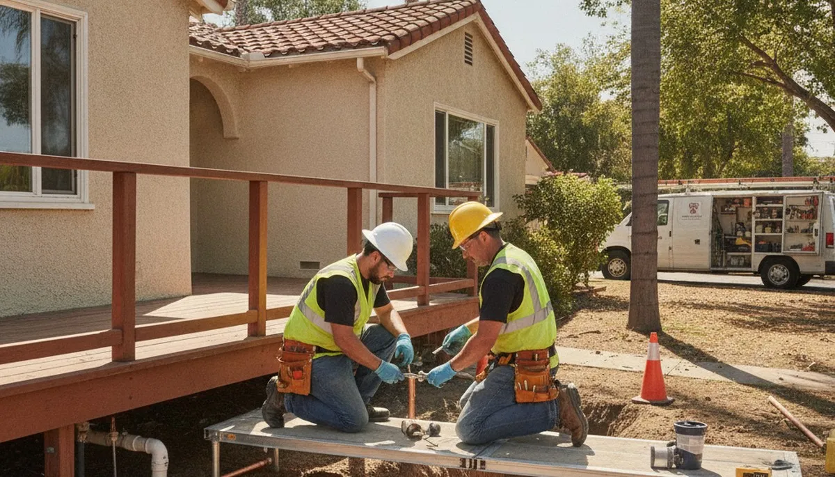 Berkeley, CA plumber repairing a plumbing issue for a local home service call