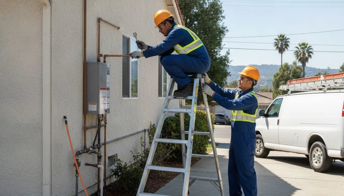 Berkeley, CA plumber repairing a pipe for residential plumbing service