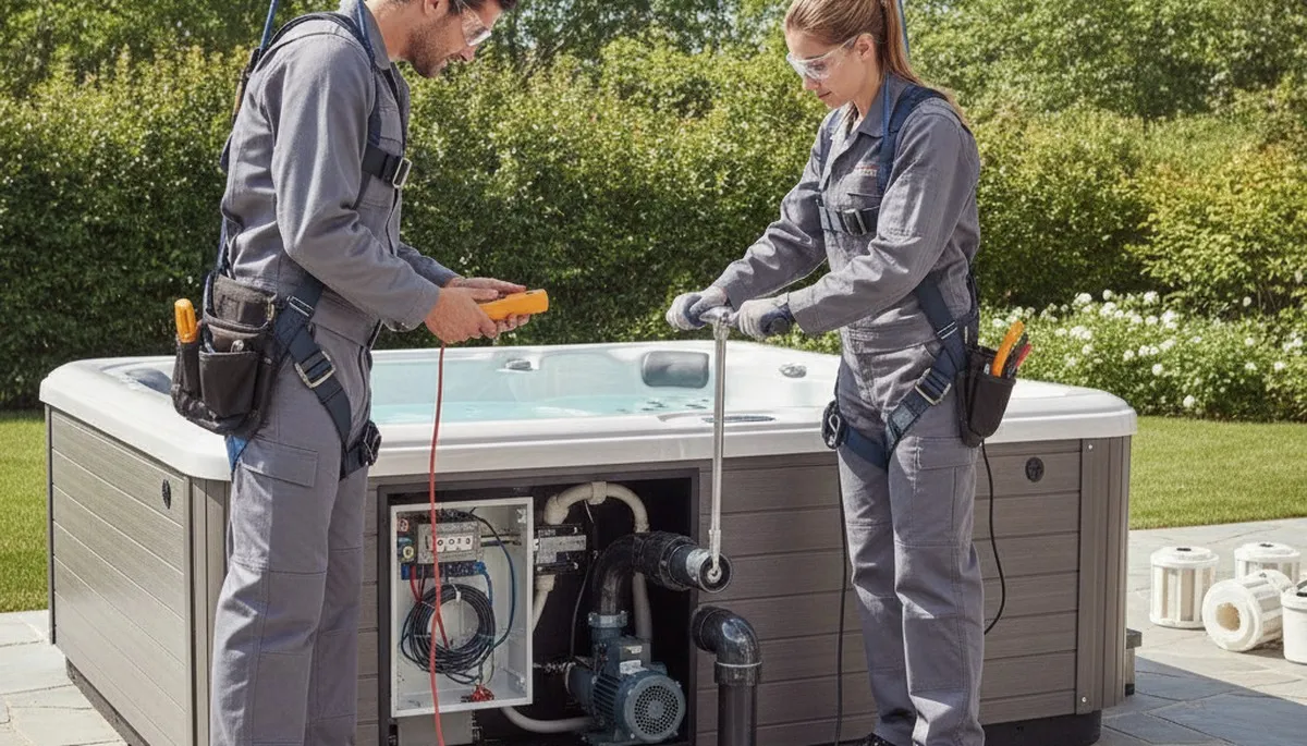 Berkeley, CA plumber repairing home spa plumbing for reliable service and fast diagnostics