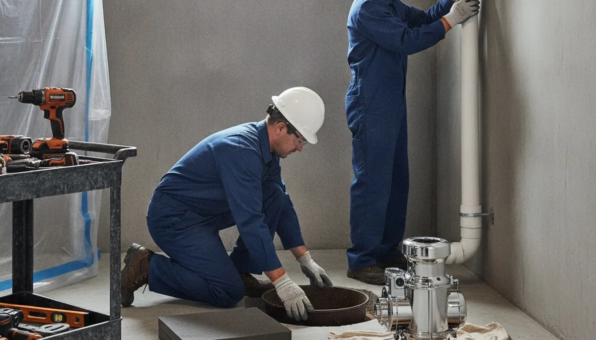 Sump pump installation by Berkeley, CA plumbers for home flood protection